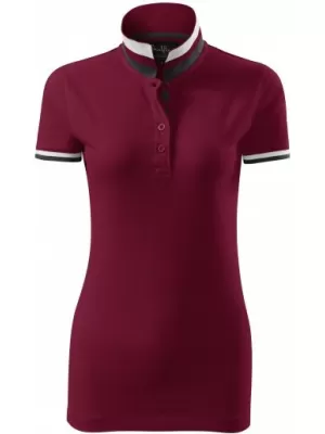 Tricou de damă cu guler MALFINI PREMIUM COLLAR UP 257 GRANAT