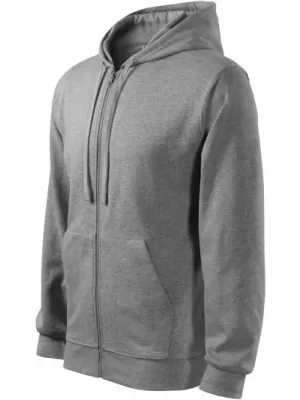 Hanorac pentru bărbați MALFINI TRENDY ZIPPER 410 EVIDENȚIERI GRI ÎNCHIS