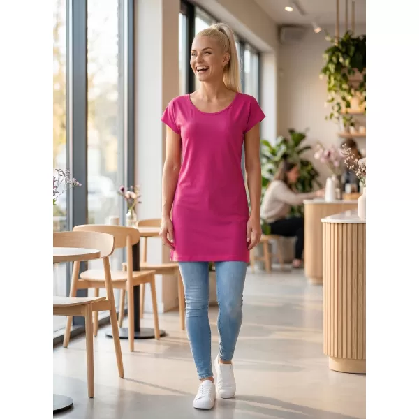  Tricou lung de damă MALFINI LOVE 123 MAGENTA 