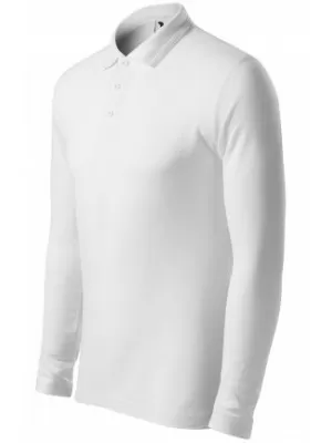 Tricou pentru bărbați cu mâneci lungi și guler MALFINI PIQUE POLO LS 221 ALB