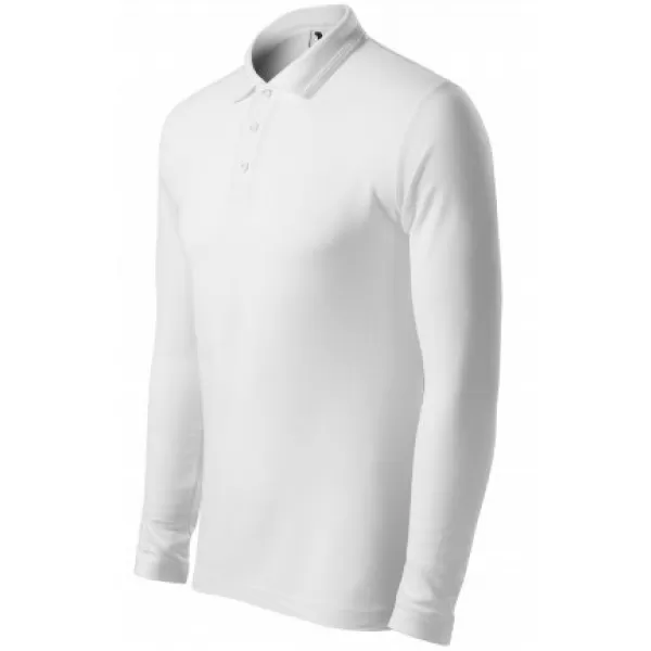  Tricou pentru bărbați cu mâneci lungi și guler MALFINI PIQUE POLO LS 221 ALB 