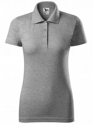 Tricou de damă cu guler MALFINI SINGLE J. 223 EVIDENȚIERI GRI ÎNCHIS