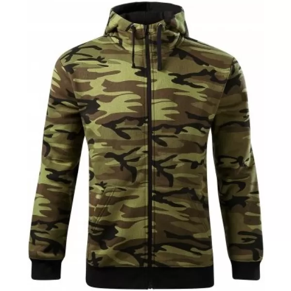  Hanorac pentru bărbați MALFINI CAMO ZIPPER C19 VERDE DE CAMUFLAJ 