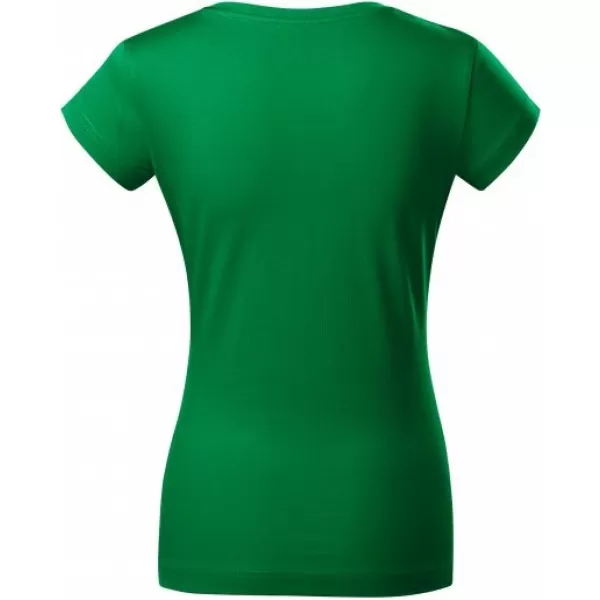  Tricou pentru femei MALFINI FIT V-NECK 162 VERDE MEDIU 