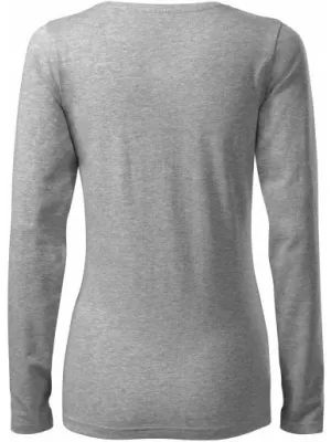 Tricou de damă cu mâneci lungi MALFINI SLIM 139 EVIDENȚIERI GRI ÎNCHIS