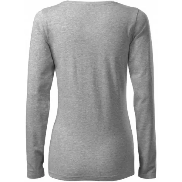  Tricou de damă cu mâneci lungi MALFINI SLIM 139 EVIDENȚIERI GRI ÎNCHIS 