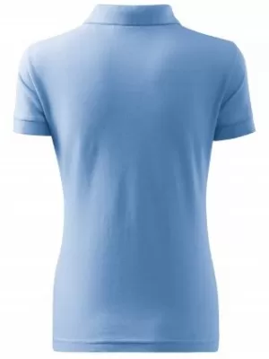 Tricou de damă cu guler MALFINI SINGLE J. 223 ALBASTRU CERUL