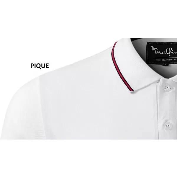  Tricou pentru bărbați cu mâneci lungi și guler MALFINI PREMIUM CONTRAST STRIPE LS 258 ALB 
