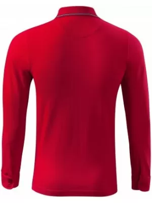 Tricou pentru bărbați cu mâneci lungi și guler MALFINI PREMIUM CONTRAST STRIPE LS 258 FORMULA ROSIE