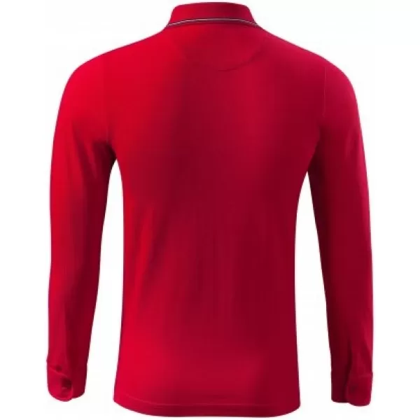  Tricou pentru bărbați cu mâneci lungi și guler MALFINI PREMIUM CONTRAST STRIPE LS 258 FORMULA ROSIE 