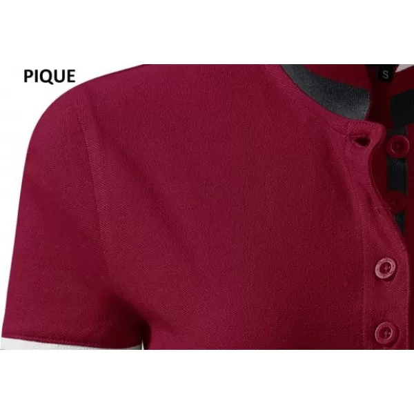  Tricou de damă cu guler MALFINI PREMIUM COLLAR UP 257 GRANAT 