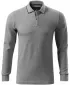 Tricou pentru bărbați cu mâneci lungi și guler MALFINI PREMIUM CONTRAST STRIPE LS 258 EVIDENȚIERI GRI ÎNCHIS