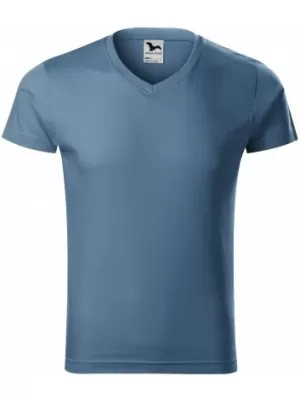 Tricou pentru bărbați MALFINI SLIM FIT V-NECK 146 DENIM