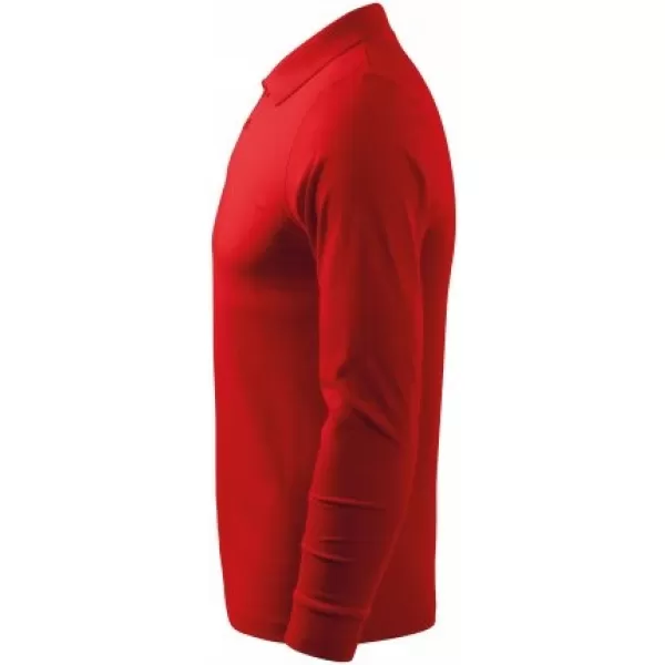  Tricou pentru bărbați cu mâneci lungi și guler MALFINI SINGLE J. LS 211 ROŞU 