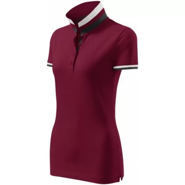  Tricou de damă cu guler MALFINI PREMIUM COLLAR UP 257 GRANAT 