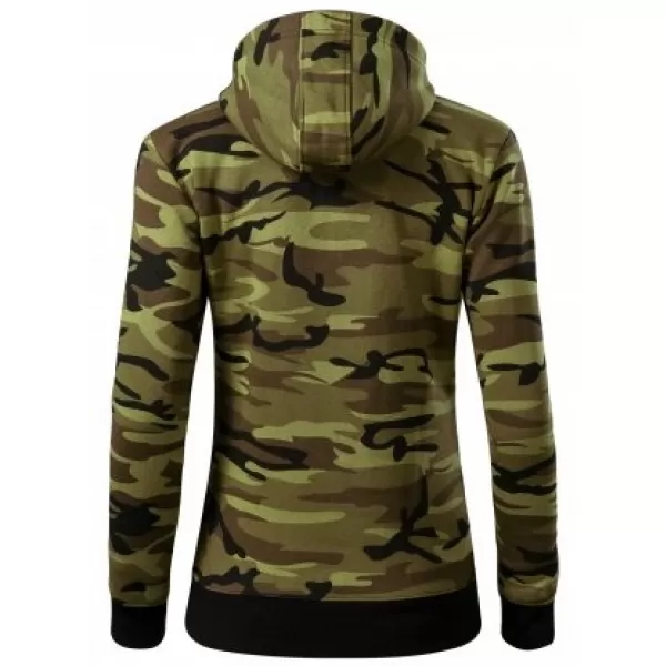  Hanorac de dama MALFINI CAMO ZIPPER C20 VERDE DE CAMUFLAJ 