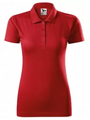 Tricou de damă cu guler MALFINI SINGLE J. 223 ROŞU