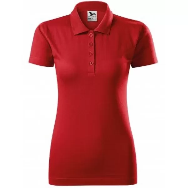  Tricou de damă cu guler MALFINI SINGLE J. 223 ROŞU 