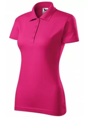 Tricou de damă cu guler MALFINI SINGLE J. 223 MAGENTA