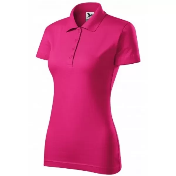  Tricou de damă cu guler MALFINI SINGLE J. 223 MAGENTA 