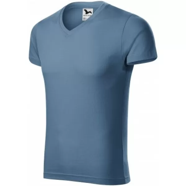  Tricou pentru bărbați MALFINI SLIM FIT V-NECK 146 DENIM 