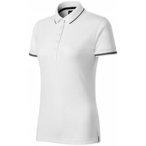  Tricou de damă cu guler MALFINI PREMIUM PERFECTION PLAIN 253 ALB 