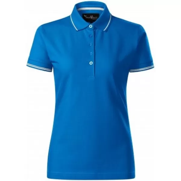  Tricou de damă cu guler MALFINI PREMIUM PERFECTION PLAIN 253 SNORKEL ALBASTRU 