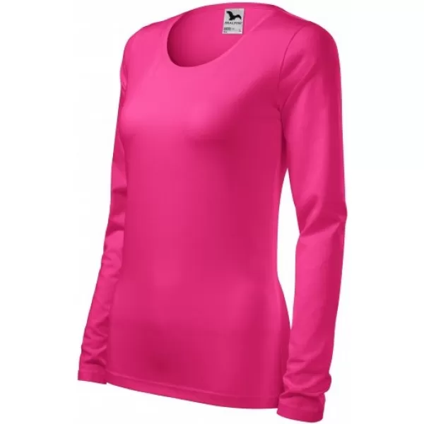  Tricou de damă cu mâneci lungi MALFINI SLIM 139 MAGENTA 