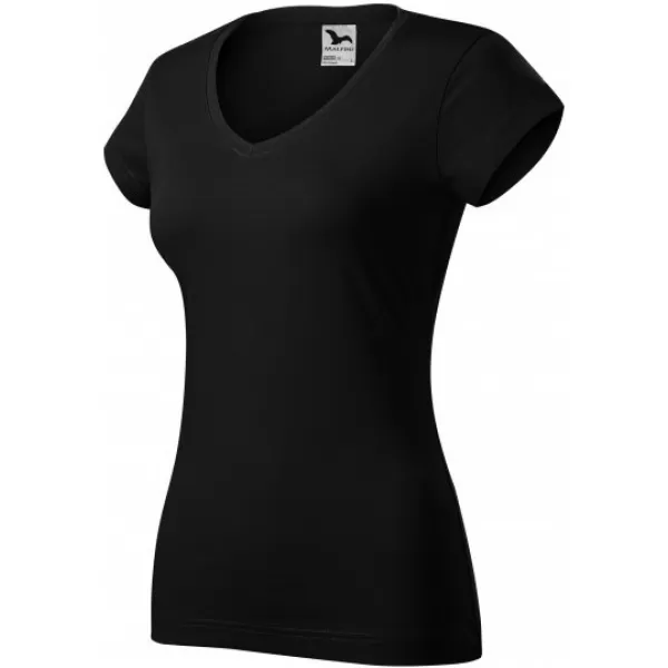  Tricou pentru femei MALFINI FIT V-NECK 162 NEGRU 