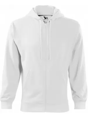 Hanorac pentru bărbați MALFINI TRENDY ZIPPER 410 ALB