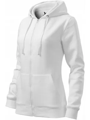Hanorac de dama MALFINI TRENDY ZIPPER 411 ALB