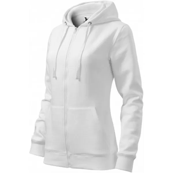  Hanorac de dama MALFINI TRENDY ZIPPER 411 ALB 
