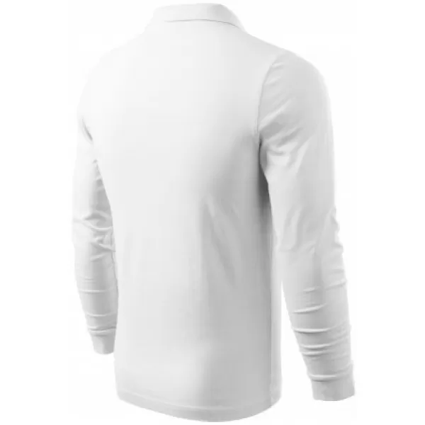  Tricou pentru bărbați cu mâneci lungi și guler MALFINI SINGLE J. LS 211 ALB 