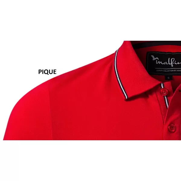  Tricou pentru bărbați cu mâneci lungi și guler MALFINI PREMIUM CONTRAST STRIPE LS 258 FORMULA ROSIE 