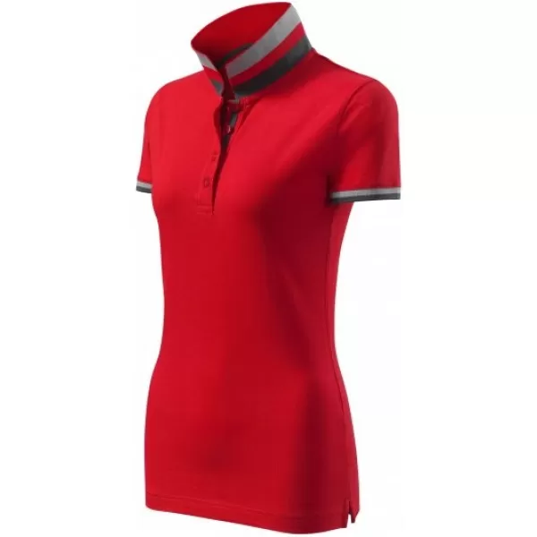  Tricou de damă cu guler MALFINI PREMIUM COLLAR UP 257 FORMULA ROSIE 