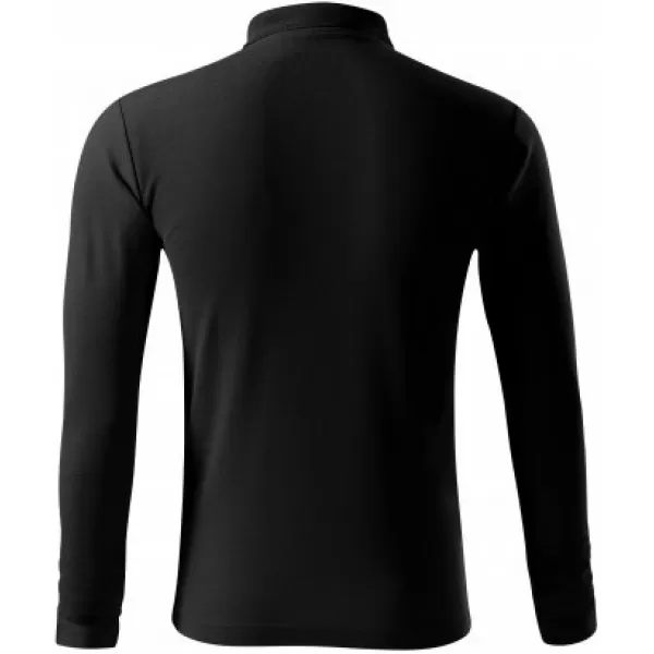  Tricou pentru bărbați cu mâneci lungi și guler MALFINI PIQUE POLO LS 221 NEGRU 