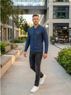 Pulover pentru bărbați ALTISPORT ZINAJ MPLS093 ALBASTRU INCHIS