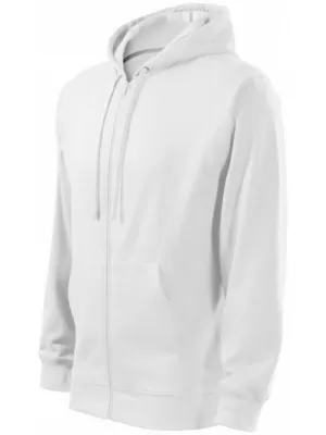 Hanorac pentru bărbați MALFINI TRENDY ZIPPER 410 ALB