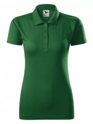 Tricou de damă cu guler MALFINI SINGLE J. 223 VERDE STICLA
