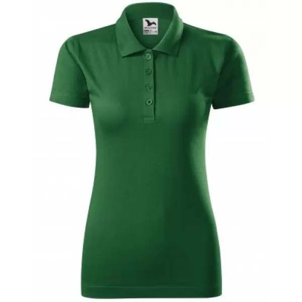  Tricou de damă cu guler MALFINI SINGLE J. 223 VERDE STICLA 