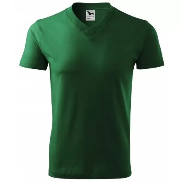  Tricou pentru bărbați MALFINI V-NECK 102 VERDE STICLA 
