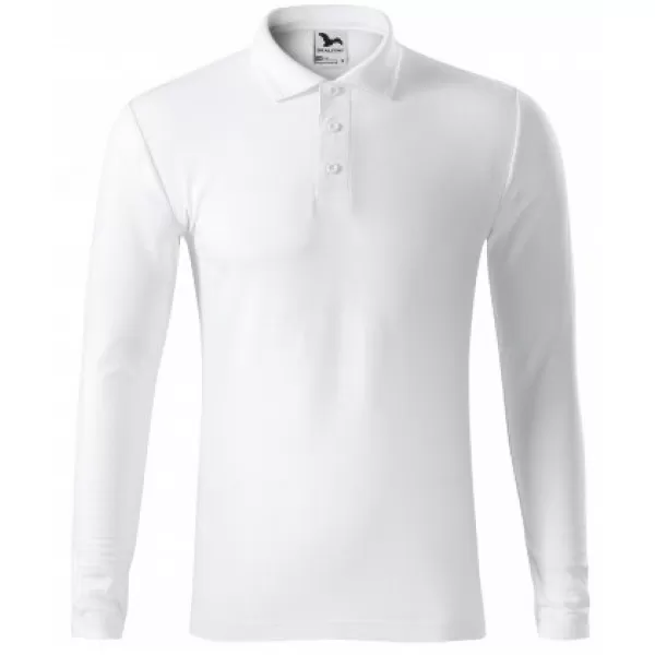  Tricou pentru bărbați cu mâneci lungi și guler MALFINI PIQUE POLO LS 221 ALB 