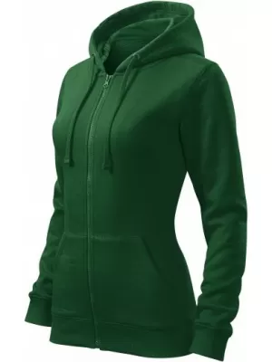 Hanorac de dama MALFINI TRENDY ZIPPER 411 VERDE STICLA