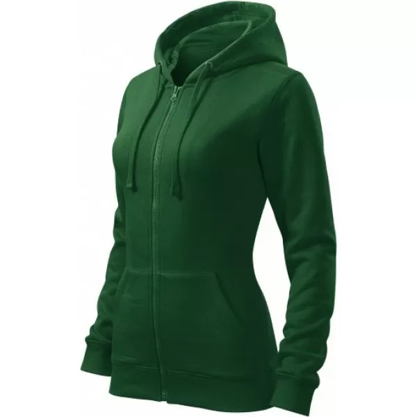  Hanorac de dama MALFINI TRENDY ZIPPER 411 VERDE STICLA 
