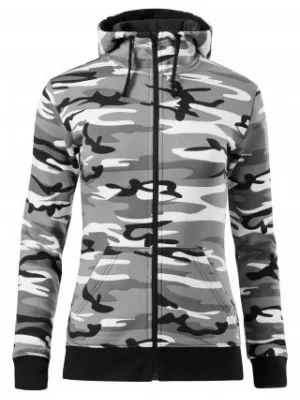 Hanorac de dama MALFINI CAMO ZIPPER C20 GRI CAMUFLAJ