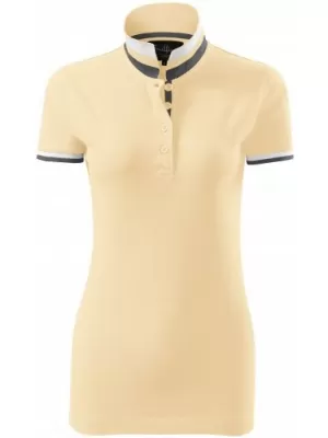 Tricou de damă cu guler MALFINI PREMIUM COLLAR UP 257 VANILIE BOURBON