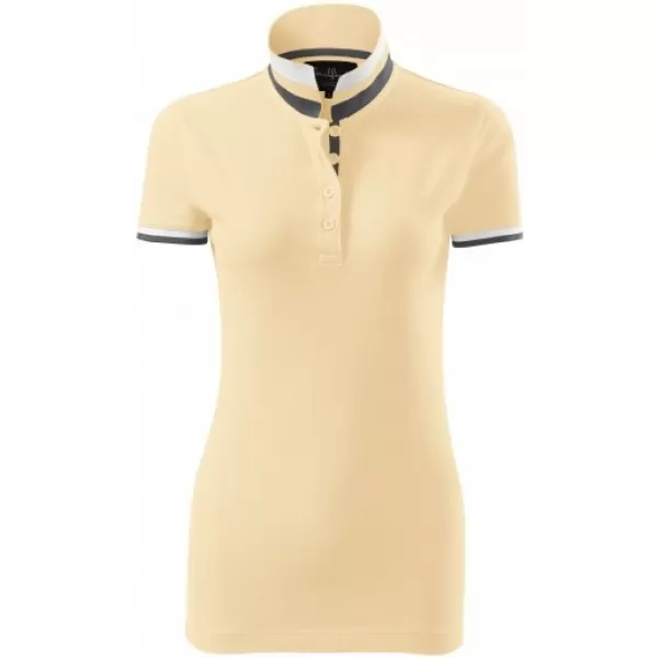  Tricou de damă cu guler MALFINI PREMIUM COLLAR UP 257 VANILIE BOURBON 