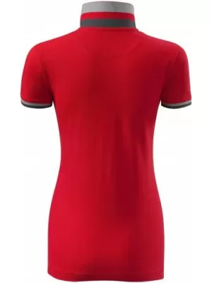 Tricou de damă cu guler MALFINI PREMIUM COLLAR UP 257 FORMULA ROSIE