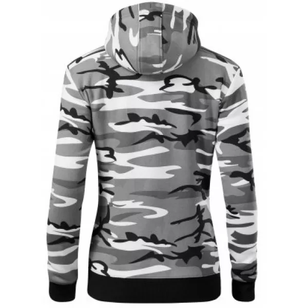  Hanorac de dama MALFINI CAMO ZIPPER C20 GRI CAMUFLAJ 