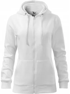 Hanorac de dama MALFINI TRENDY ZIPPER 411 ALB
